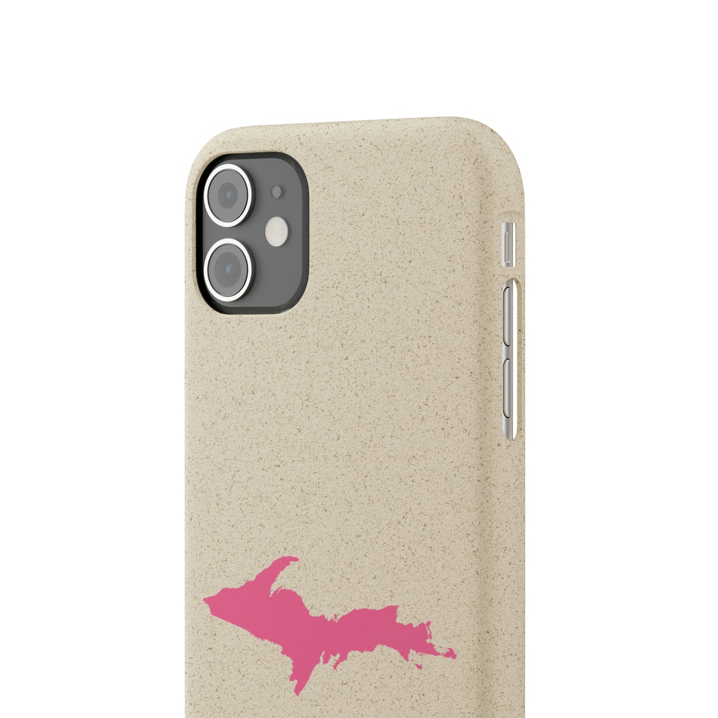 Michigan Upper Peninsula Biodegradable Phone Cases (w/ Pink UP Outline) | Apple iPhone