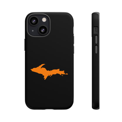 Michigan Upper Peninsula Tough Phone Case (Black w/ Orange UP Outline) | Apple iPhone