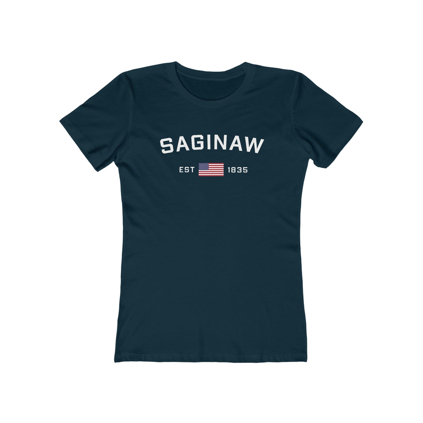 'Saginaw EST 1835' (w/USA Flag Outline) | Women's Boyfriend Cut