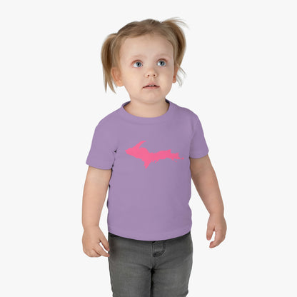 Michigan Upper Peninsula Infant T-Shirt (w/ Pink UP Outline) | Short Sleeve