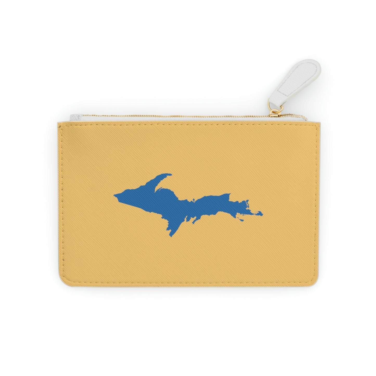 Michigan Upper Peninsula Mini Clutch Bag (Citrine w/ Azure UP Outline)