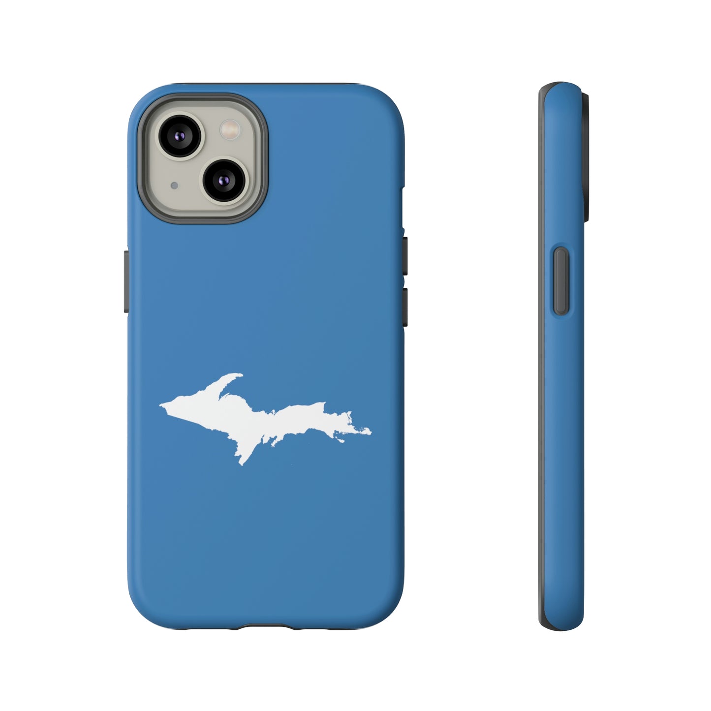 Michigan Upper Peninsula Tough Phone Case (Lake Superior Blue w/ UP Outline) | Apple iPhone