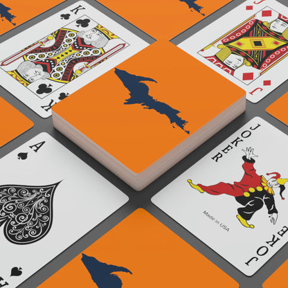 Michigan Upper Peninsula Poker Cards (Orange w/ Navy UP Outline)