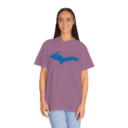 Michigan Upper Peninsula T-Shirt (w/ Azure UP Outline) | Unisex Garment-Dyed