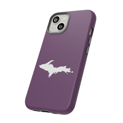 Michigan Upper Peninsula Tough Phone Case (Plum w/ UP Outline) | Apple iPhone