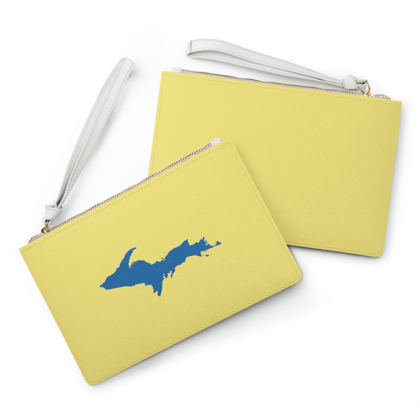 Michigan Upper Peninsula Clutch Bag (Yellow Cherry Color w/ Azure UP Outline)