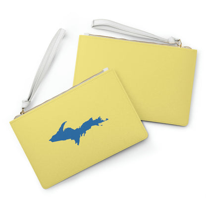 Michigan Upper Peninsula Clutch Bag (Yellow Cherry Color w/ Azure UP Outline)