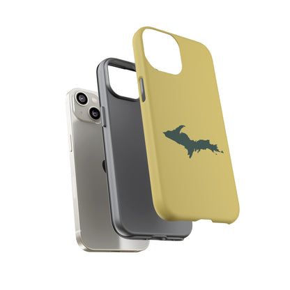 Michigan Upper Peninsula Tough Phone Case (Plum Yellow w/ Green UP Outline) | Apple iPhone