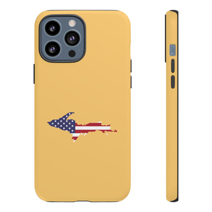 Michigan Upper Peninsula Tough Phone Case (Citrine w/ UP USA Outline) | Apple iPhone