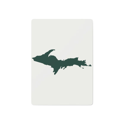 Michigan Upper Peninsula Poker Cards (Birch Bark White w/ Green UP Outline)