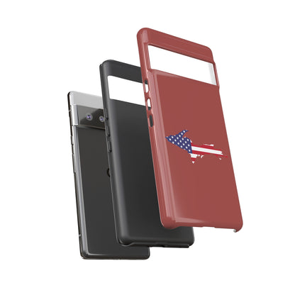 Michigan Upper Peninsula Tough Phone Case (Ore Dock Red w/ UP USA Flag Outline) | Samsung & Pixel Android