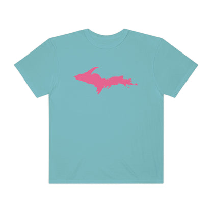 Michigan Upper Peninsula T-Shirt (w/ Pink UP Outline) | Unisex Garment-Dyed