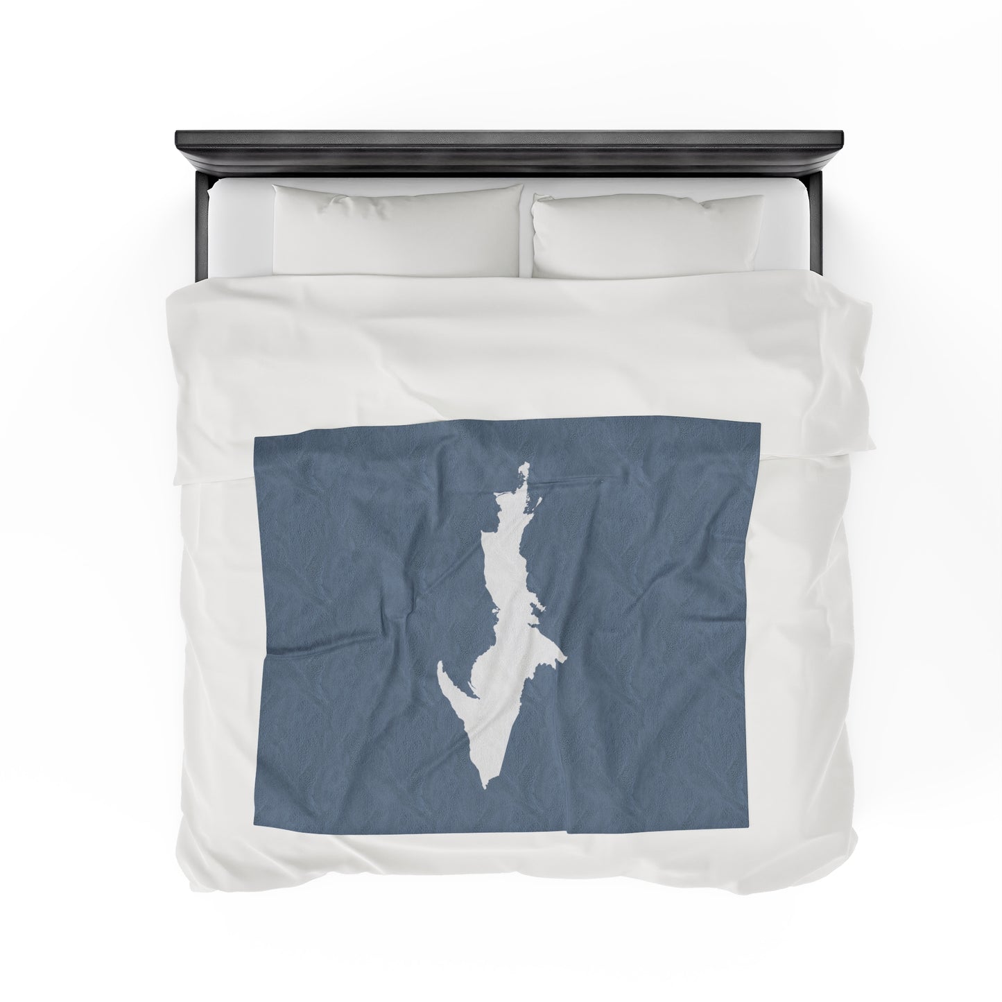 Michigan Upper Peninsula Plush Blanket (w/ UP Outline) | B-24 Liberator Grey