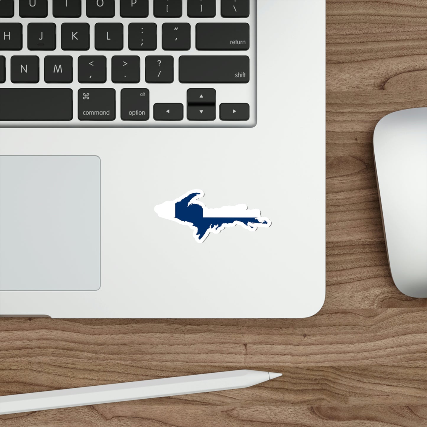 Michigan Upper Peninsula Die Cut Stickers (w/ UP Finland Flag Outline) | Indoor/Outdoor