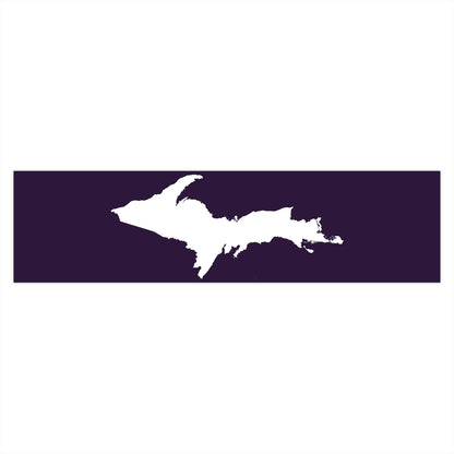 Michigan Upper Peninsula Bumper Sticker (w/ UP Outline) | Blackcurrant Background