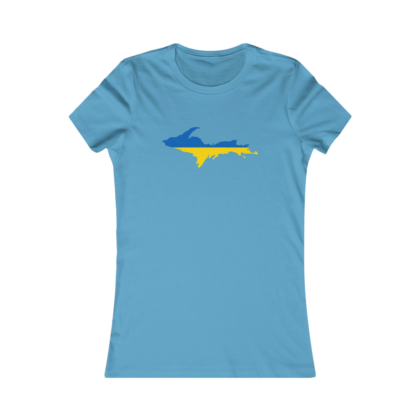 Michigan Upper Peninsula T-Shirt (w/ UP Ukraine Flag Outline) | Women's Slim Fit