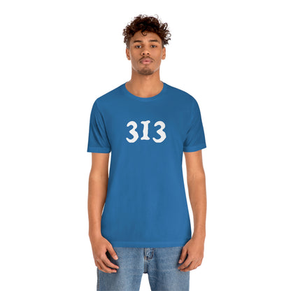 Detroit '313' T-Shirt (Woodcut Font) | Unisex Standard Fit