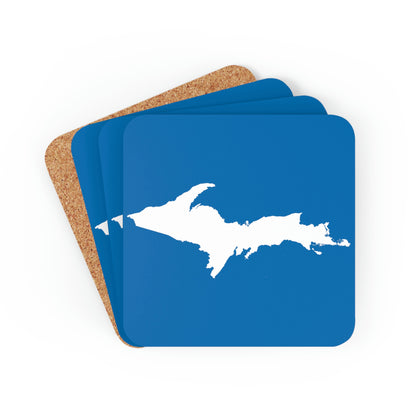 Michigan Upper Peninsula Coaster Set (Azure w/ UP Outline) | Corkwood - 4 pack