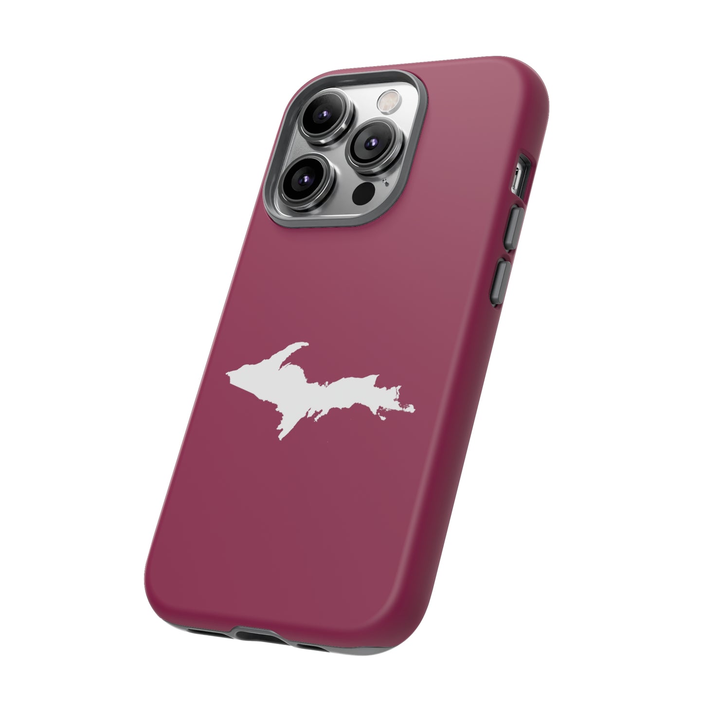 Michigan Upper Peninsula Tough Phone Case (Ruby Red w/ UP Outline) | Apple iPhone