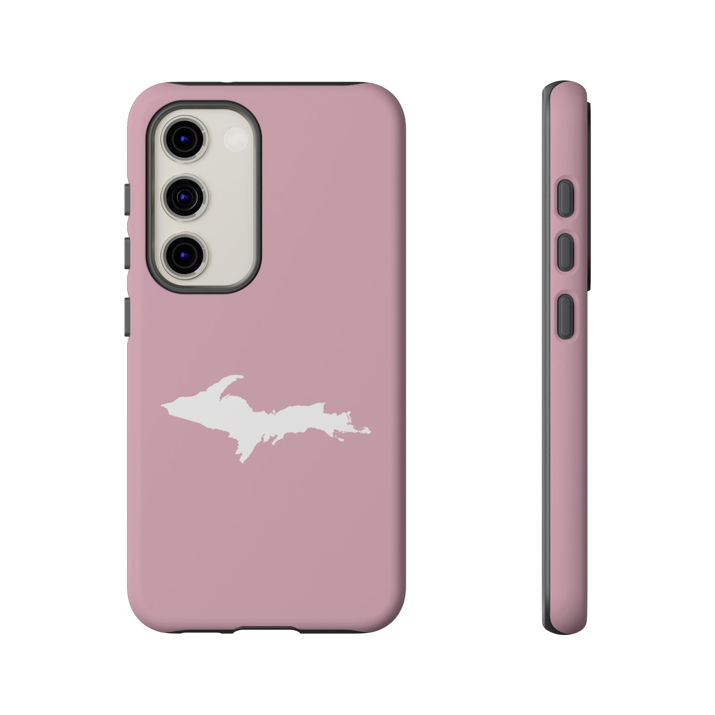 Michigan Upper Peninsula Tough Phone Case (Pink w/ White UP Outline) | Samsung & Pixel Android