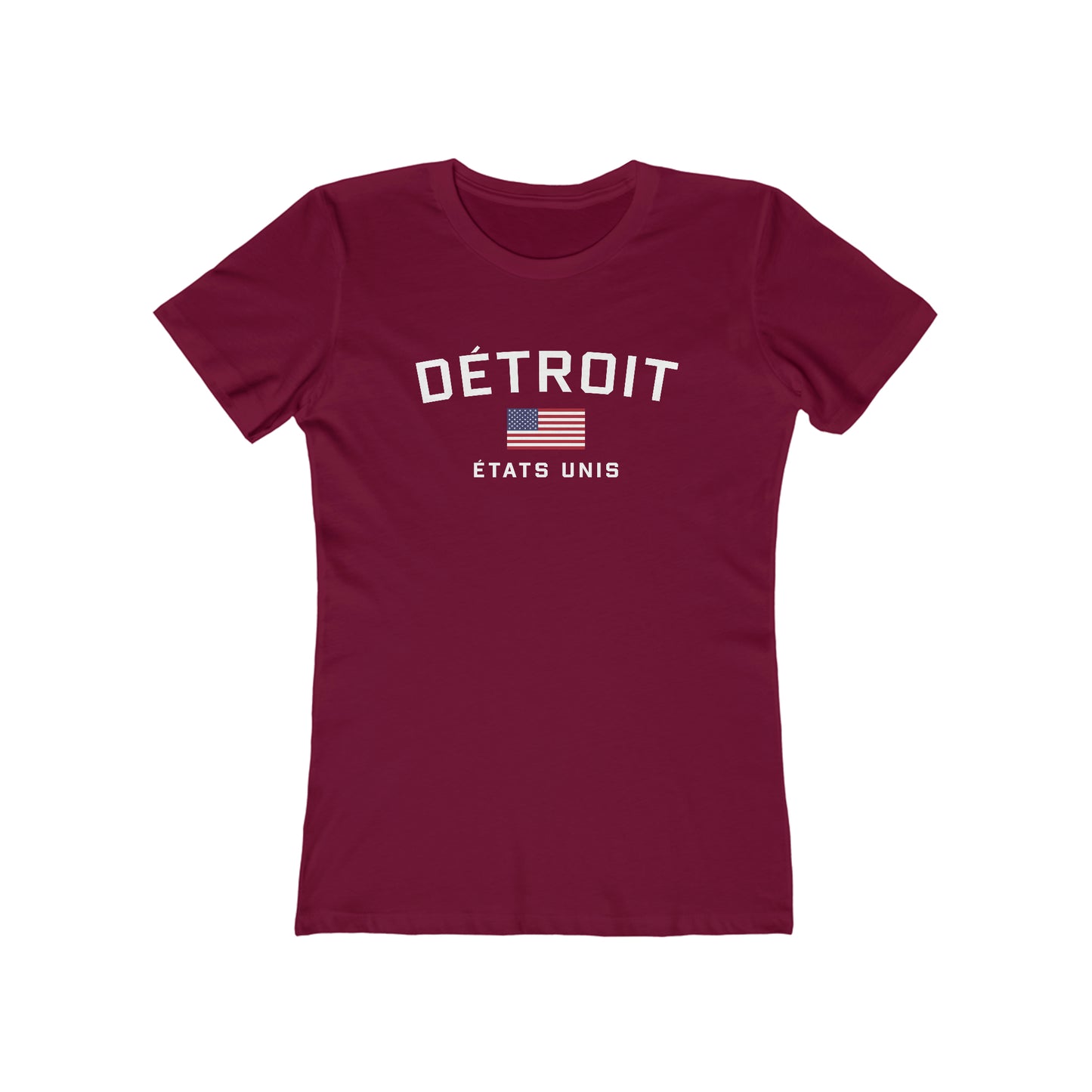 'Détroit États Unis' T-Shirt (w/USA Flag Outline) | Women's Boyfriend Cut