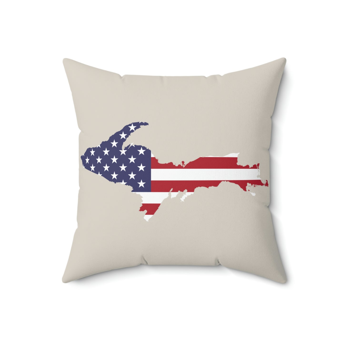 Michigan Upper Peninsula Accent Pillow (w/ UP USA Flag Outline) | Canvas Color