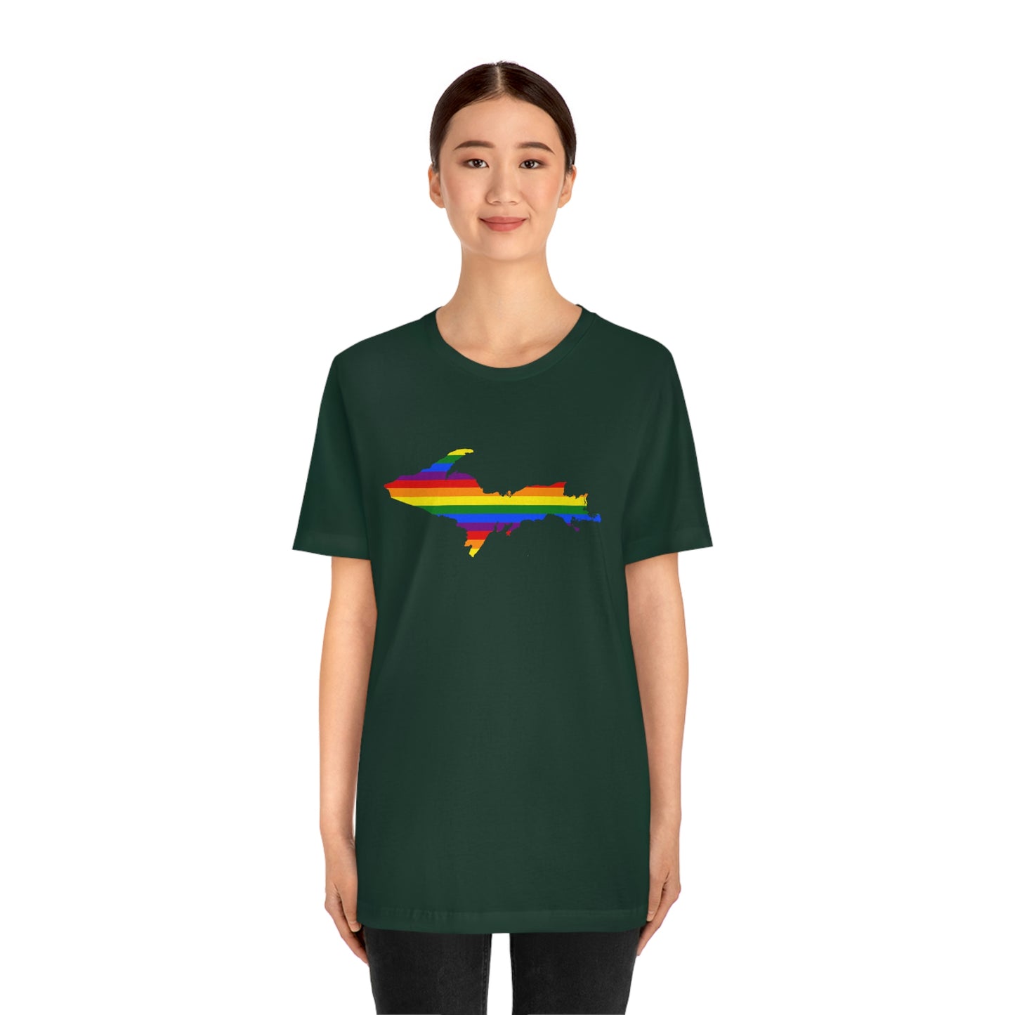 Michigan Upper Peninsula T-Shirt (w/ UP Pride Flag Outline) | Unisex Standard Fit