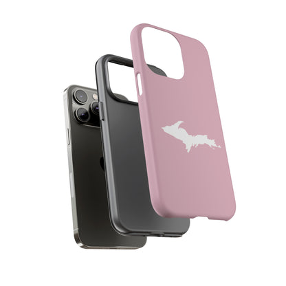 Michigan Upper Peninsula Tough Phone Case (Pink w/ UP Outline) | Apple iPhone