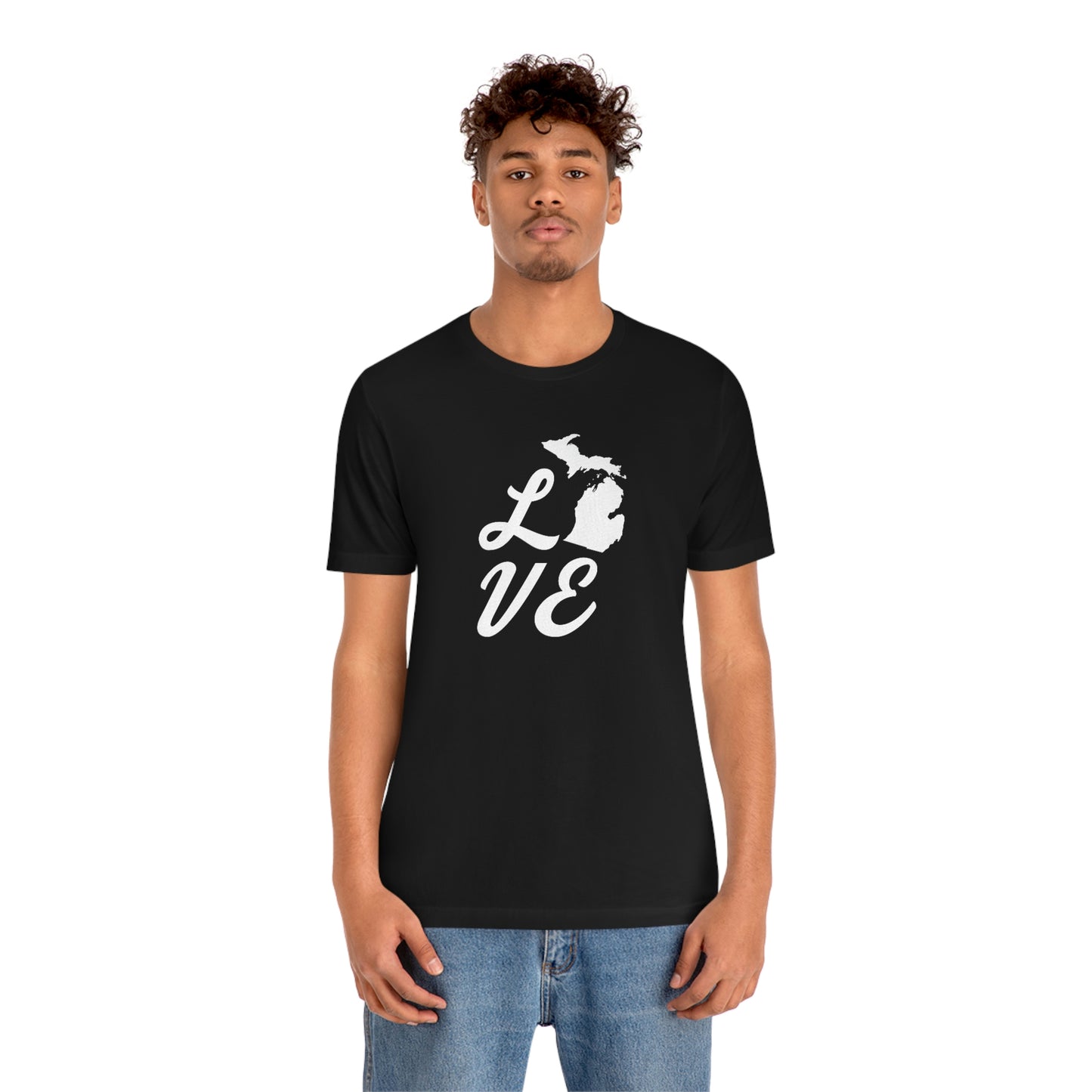 Michigan 'Love' T-Shirt (Retro Script Font) | Unisex Standard Fit