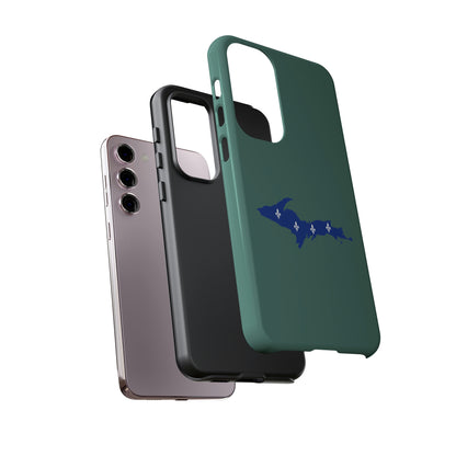 Michigan Upper Peninsula Tough Phone Case (Copper Green w/ UP Quebec Flag Outline) | Samsung & Pixel Android