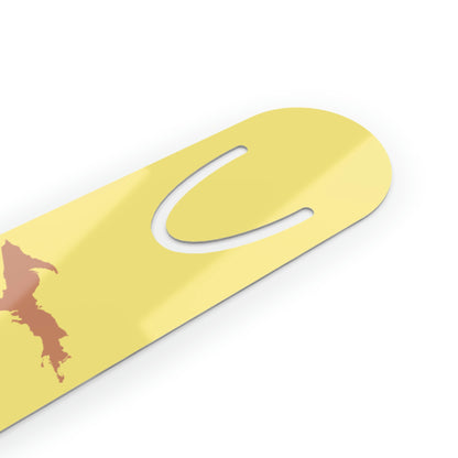 Michigan Upper Peninsula Metal Bookmark (w/ Copper UP Outline) | Yellow Cherry