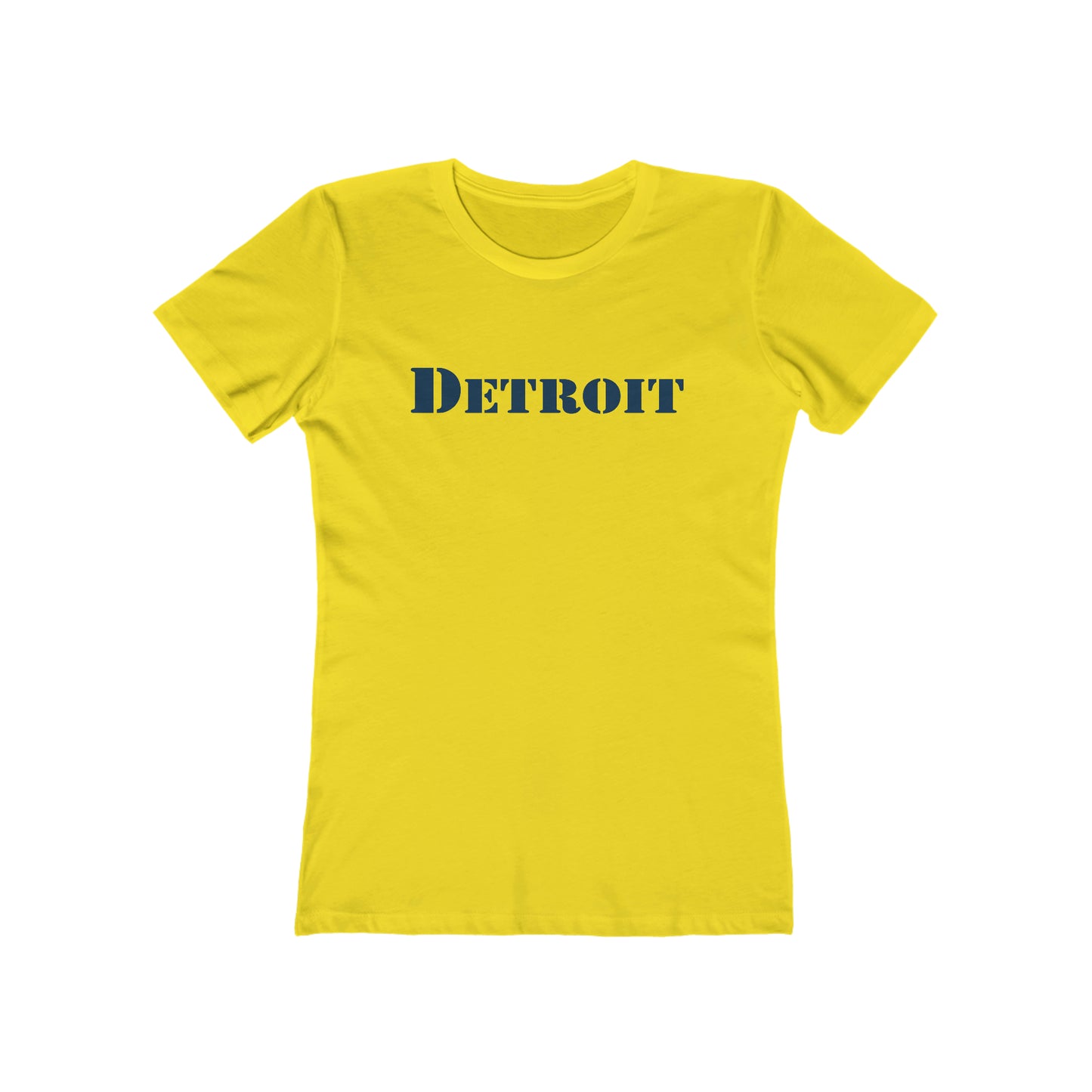 'Detroit' T-Shirt (Army Stencil Font) | Women's Boyfriend Cut