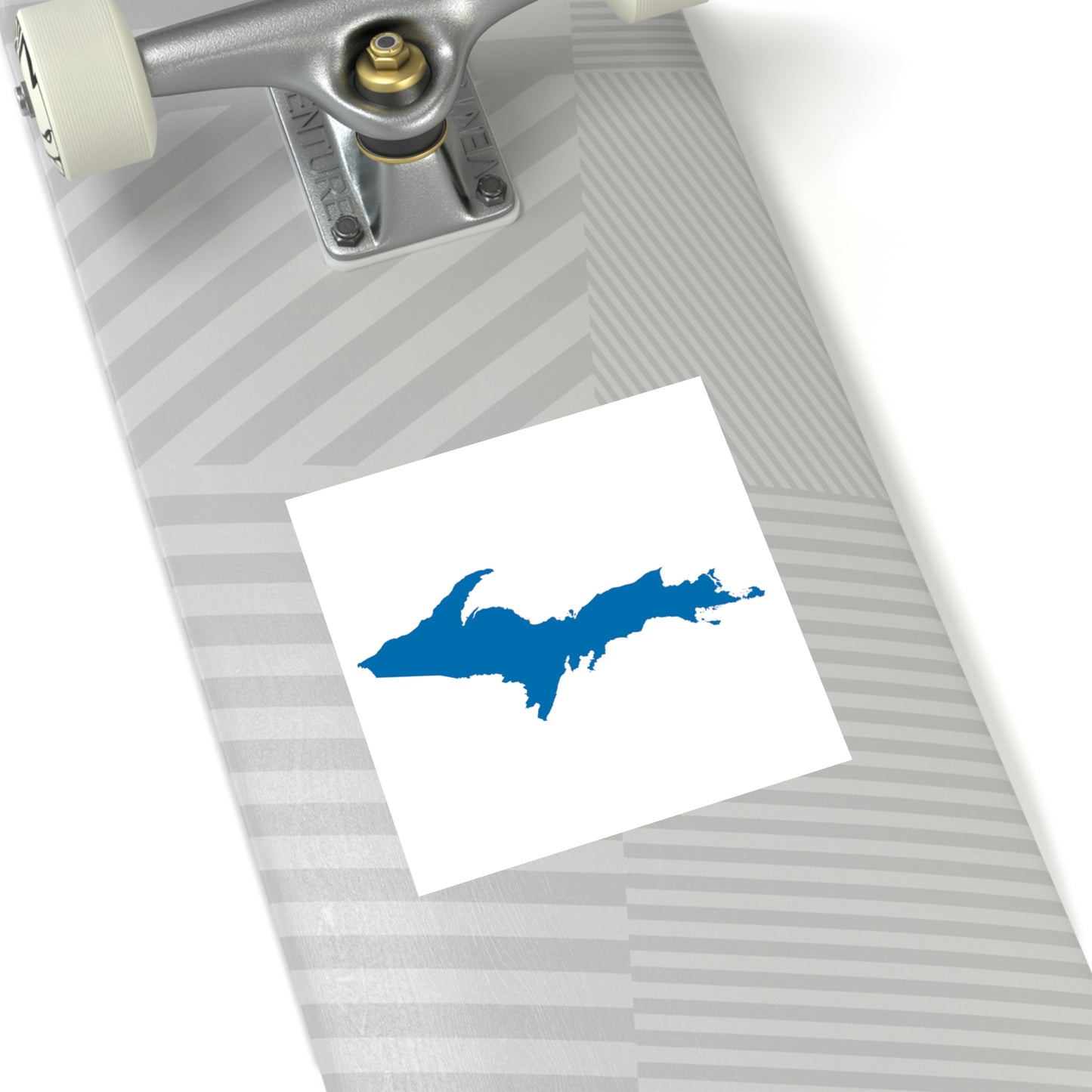 Michigan Upper Peninsula Square Sticker (w/ Azure UP Outline) | Indoor/Outdoor