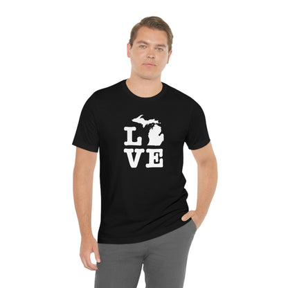 Michigan 'Love' T-Shirt (Typewriter Font) | Unisex Standard Fit