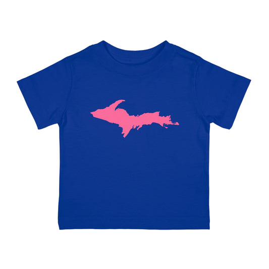 Michigan Upper Peninsula Infant T-Shirt (w/ Pink UP Outline) | Short Sleeve