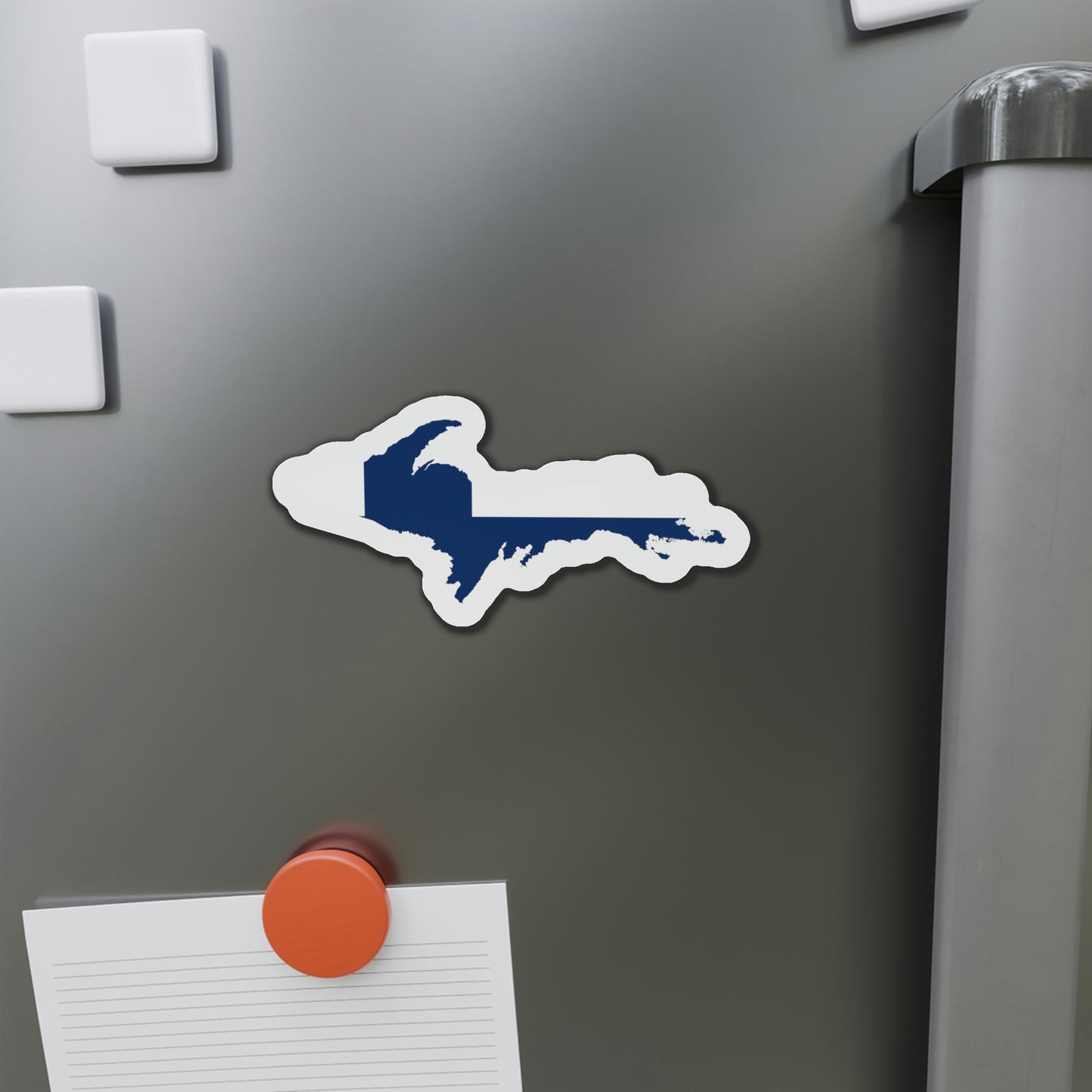 Michigan Upper Peninsula Kiss Cut Magnet (w/ UP Finland Flag Outline)