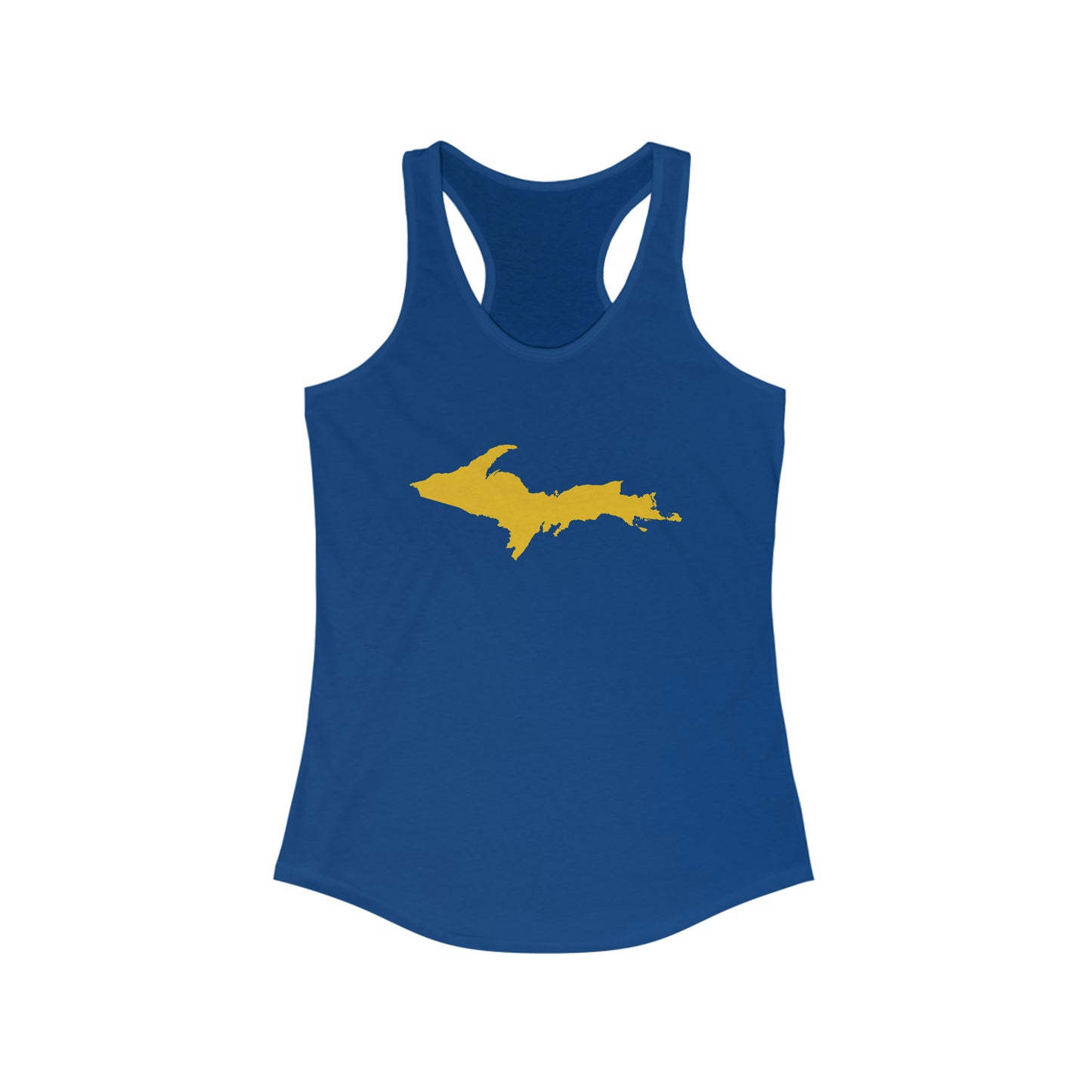 Michigan Upper Peninsula Tank Top (w/ Gold UP Outline) | Women's Racerback