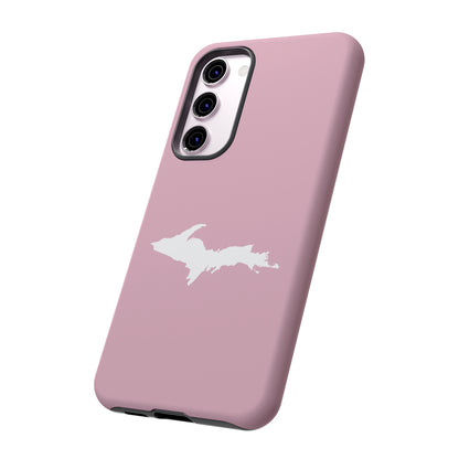 Michigan Upper Peninsula Tough Phone Case (Pink w/ White UP Outline) | Samsung & Pixel Android