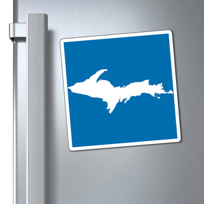 Michigan Upper Peninsula Square Magnet (Azure w/ UP Outline)