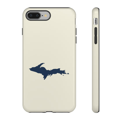 Michigan Upper Peninsula Tough Phone Case (Ivory w/ UP Outline) | Apple iPhone