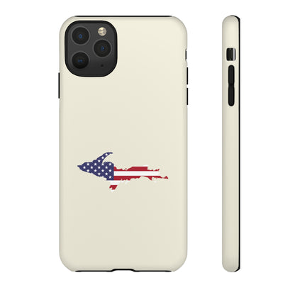 Michigan Upper Peninsula Tough Phone Case (Ivory Color w/ UP USA Outline) | Apple iPhone