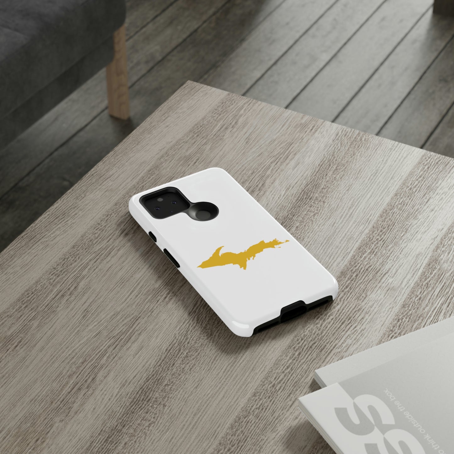 Michigan Upper Peninsula Tough Phone Case (w/ Gold UP Outline) | Samsung & Pixel Android