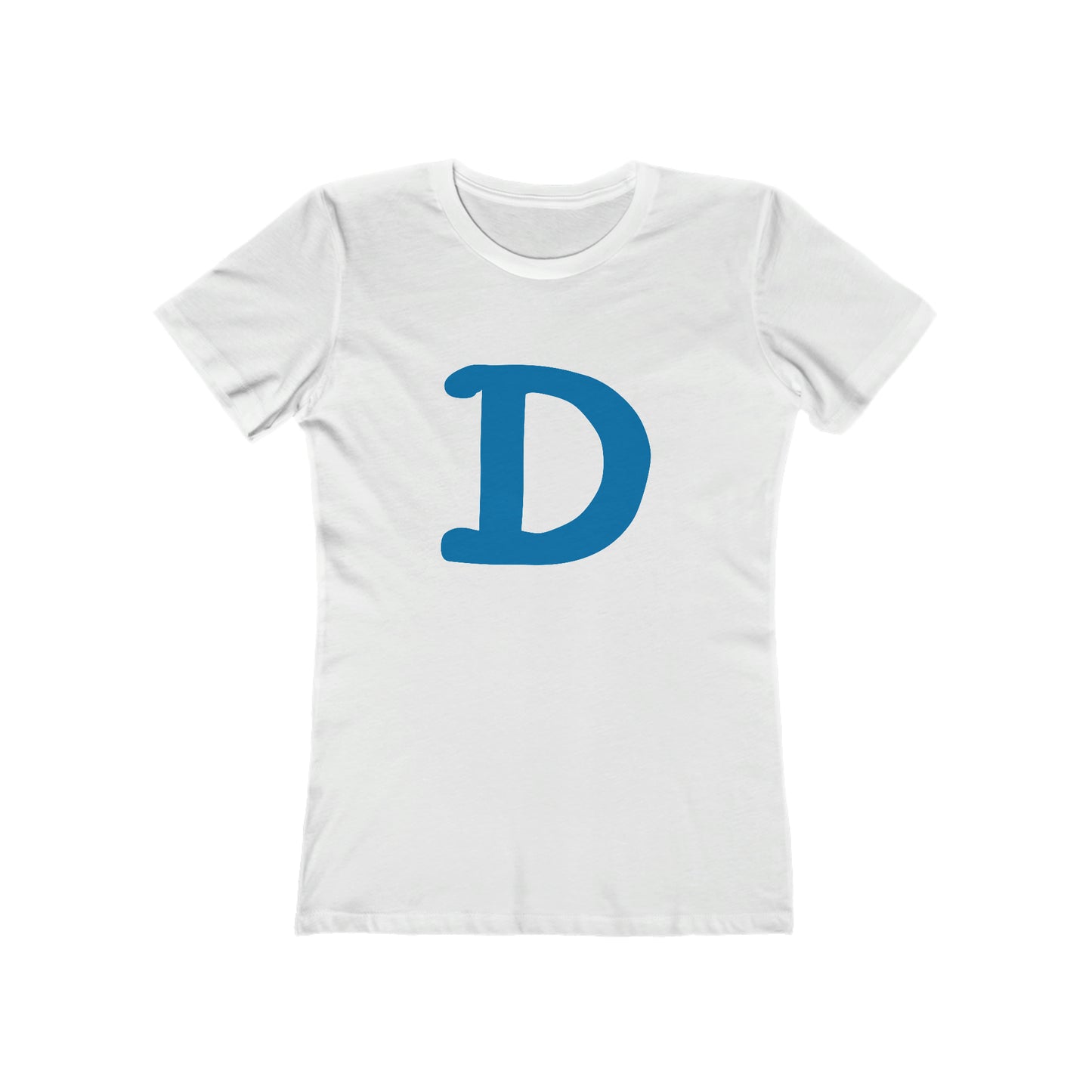 Detroit 'Old French D' T-Shirt (Azure Full Body Outline) | Women's Boyfriend Cut