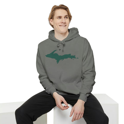 Michigan Upper Peninsula Hoodie (w/ Green UP Outline) | Unisex Garment-Dyed