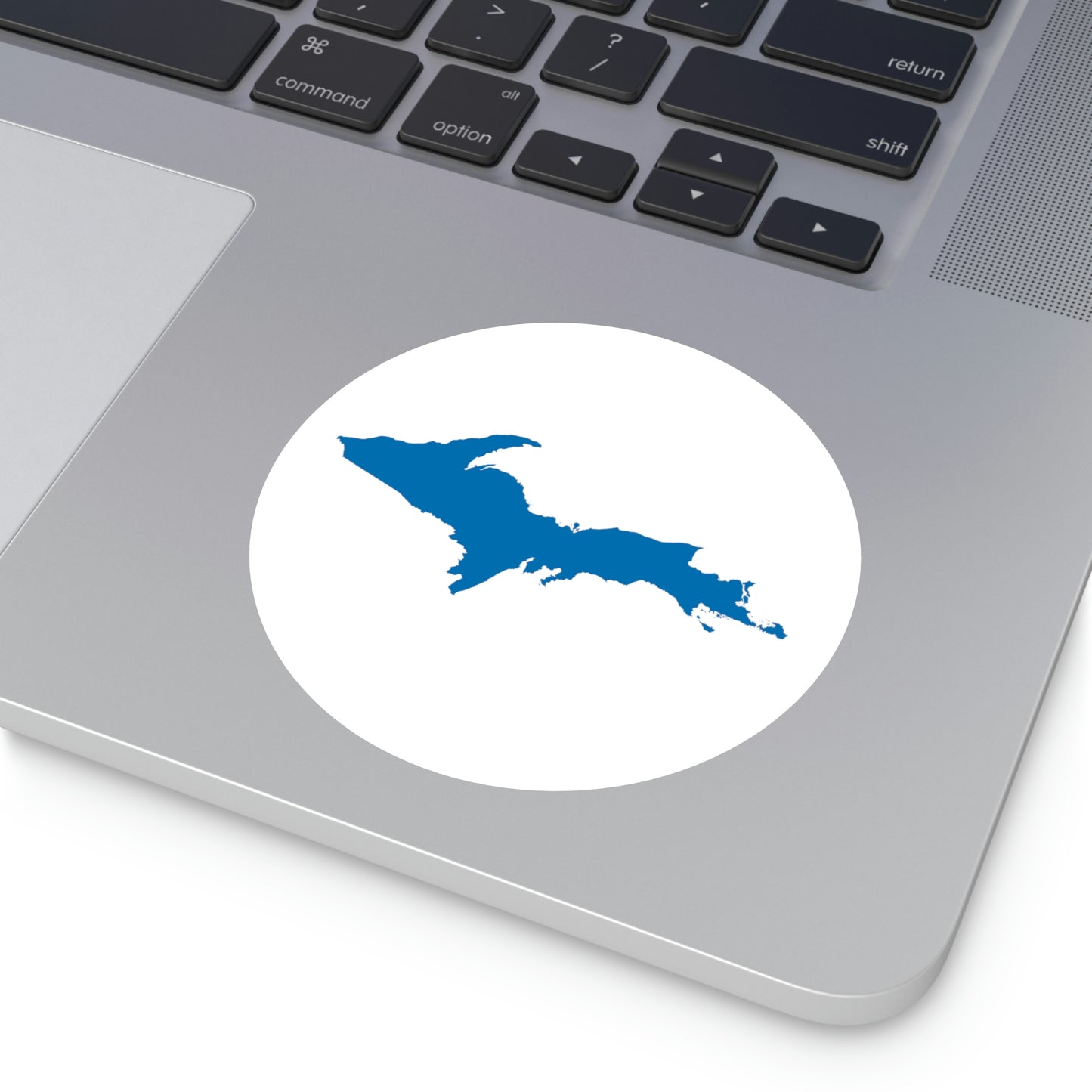 Michigan Upper Peninsula Round Stickers (w/ Azure UP Outline) | Indoor\Outdoor