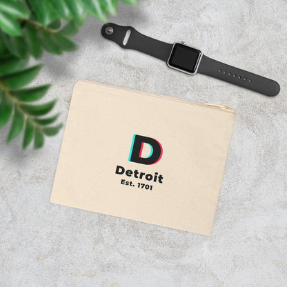 'Detroit Est 1701' Zip Pouch (Social Media Parody) - Circumspice Michigan