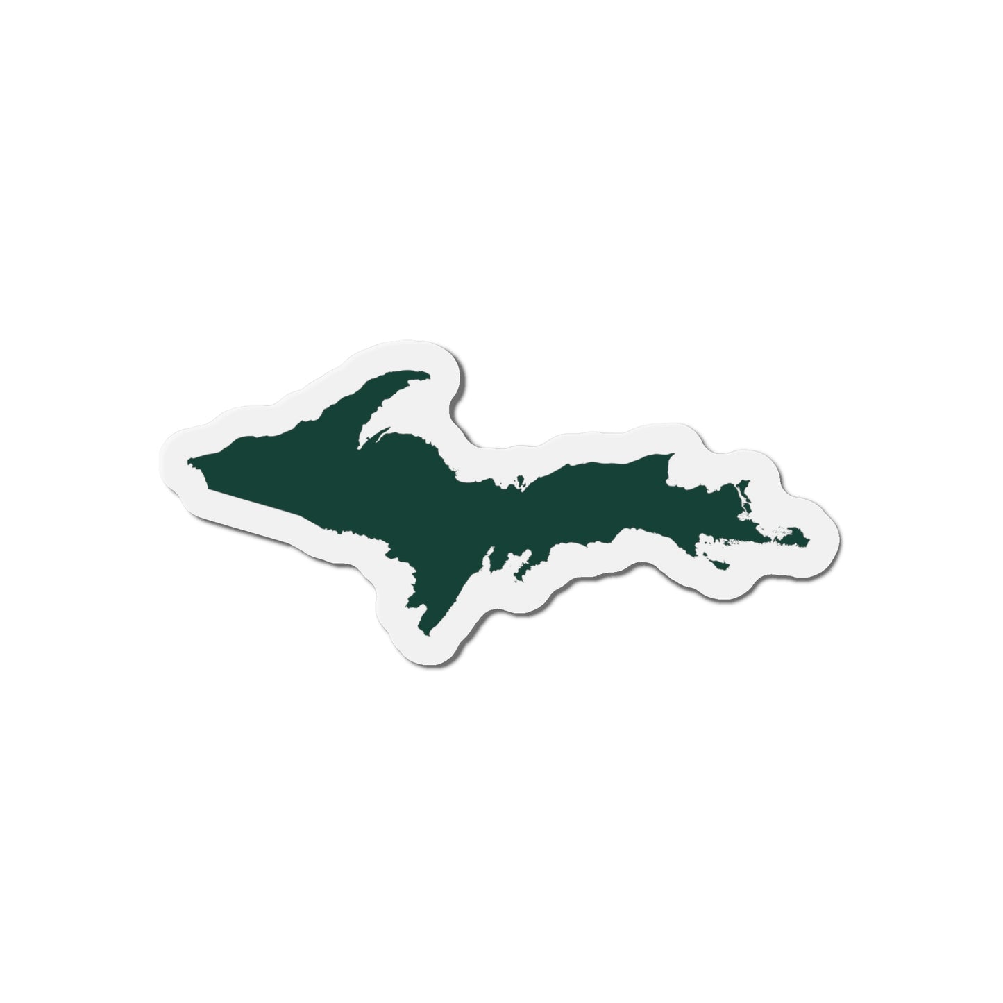 Michigan Upper Peninsula Kiss Cut Magnet (w/ Green UP Outline)