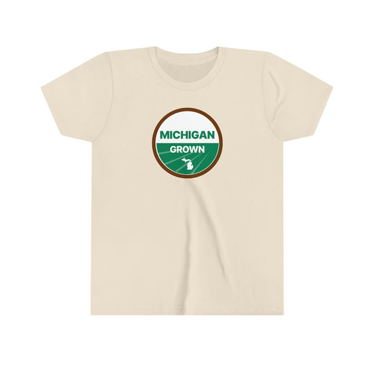 'Michigan Grown' T-Shirt (Agricultural Certification Parody) | Youth Short Sleeve