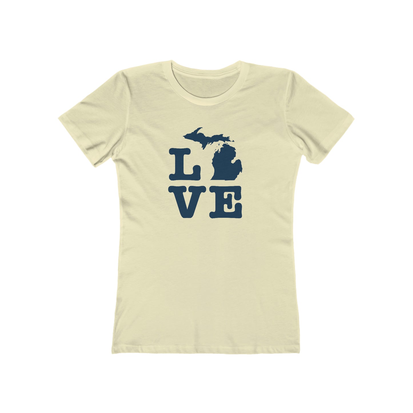 Michigan 'Love' T-Shirt (Typewriter Font) | Women's Boyfriend Cut