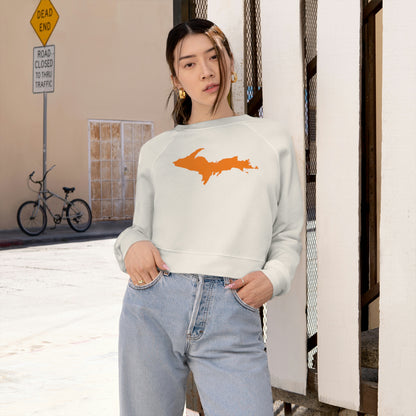 Michigan Upper Peninsula Sweatshirt (w/ Orange UP Outline) | Cropped Mid-Length